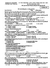 Đề khảo sát chất lượng lần III môn Hóa học Lớp 10 - Mã đề 485 - Năm học 2011-2012 - Trường THPT Yên Lạc